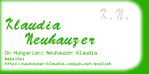 klaudia neuhauzer business card